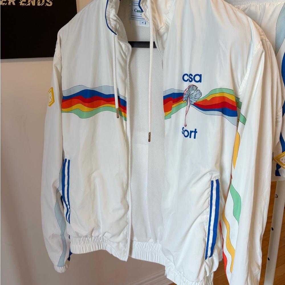 CSA White Sport Blazer with Multicolor Stripes